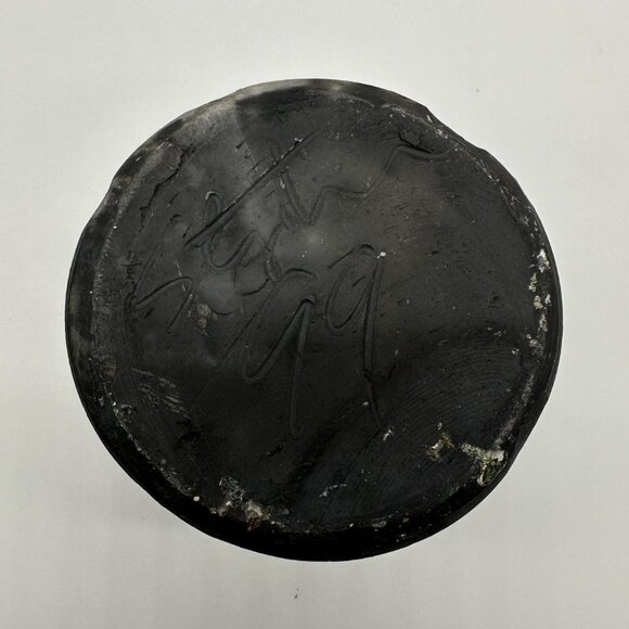 Vintage Raku Pottery Planter Vase Signed St John 99 Black Green Abstract Seaweed - Picture 7 of 10